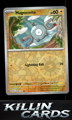 Reverse Holofoil Magnemite 058/191 Pokemon Common SV08: Surging Sparks Card NM