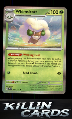 Whimsicott 008/131 Pokemon Rare SV: Prismatic Evolutions Card NM