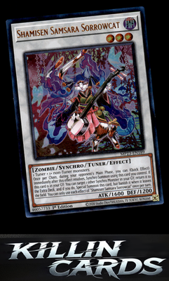 1st Edition Shamisen Samsara Sorrowcat MP23-EN189 YuGiOh Ultra Rare 25th Anniver