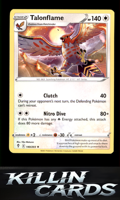 Talonflame 140/203 Pokemon Rare SWSH07: Evolving Skies Card NM