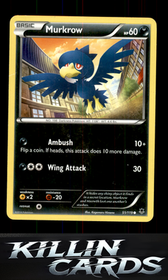 Murkrow 51/119 Pokemon Common XY - Phantom Forces Card NM