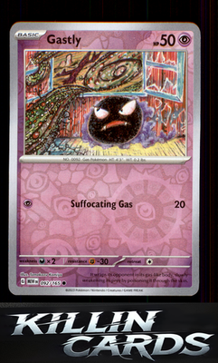 Reverse Holofoil Gastly 092/165 Pokemon Common SV: Scarlet & Violet 151 Card LP