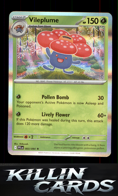 Vileplume 003/094 Pokemon Rare ME02: Phantasmal Flames Card NM