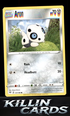 Aron 121/189 Pokemon Common SWSH03: Darkness Ablaze Card NM