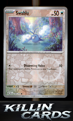 Reverse Holofoil Swablu 148/191 Pokemon Common SV08: Surging Sparks Card NM