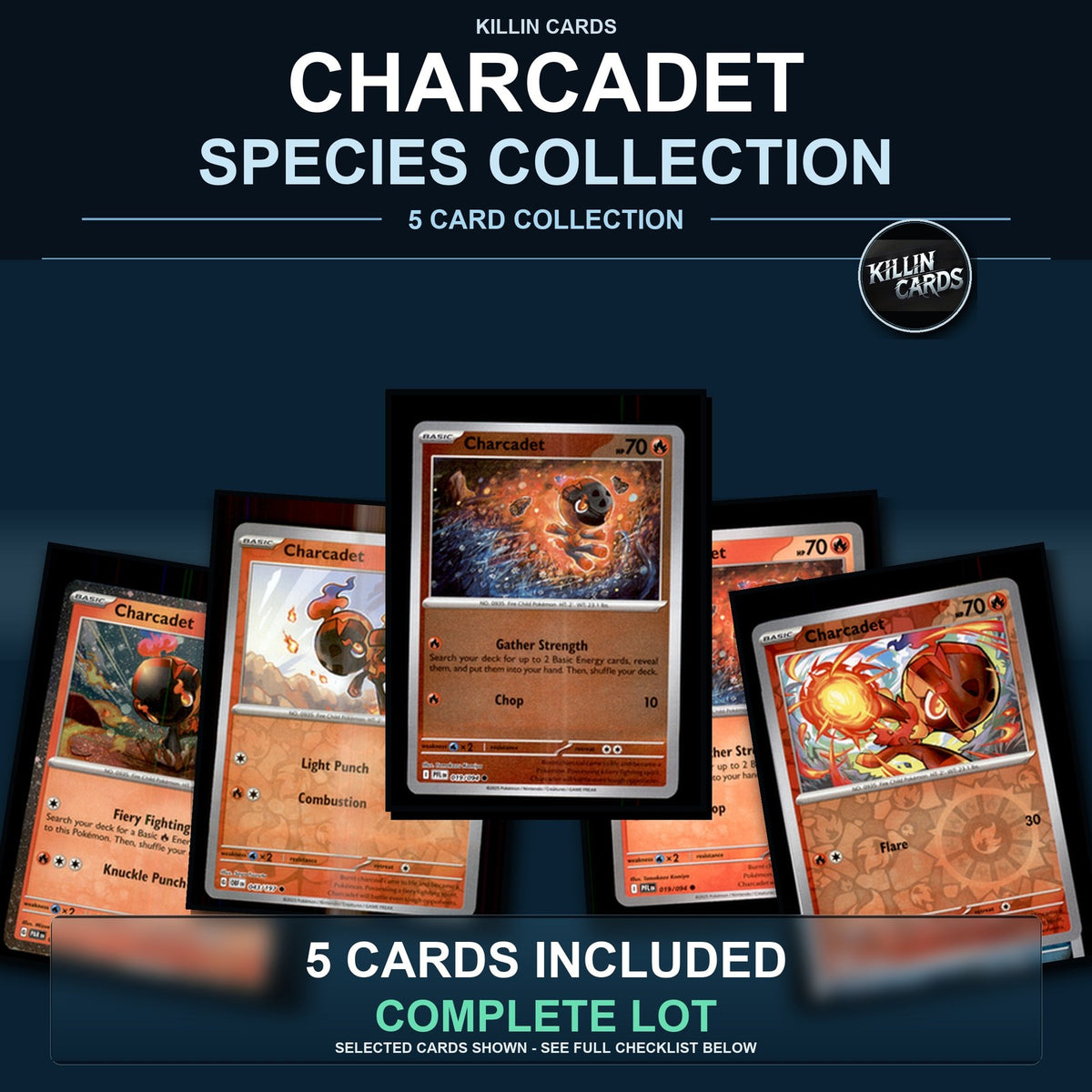 Pokemon TCG Charcadet Species Collection 5 Different Cards