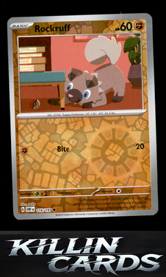 Reverse Holofoil Rockruff 116/197 Pokemon Common SV03: Obsidian Flames Card NM