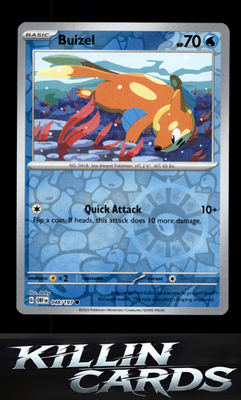 Reverse Holofoil Buizel 048/197 Pokemon Common SV03: Obsidian Flames Card NM