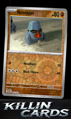 Reverse Holofoil Nosepass 097/182 Pokemon Common SV10: Destined Rivals Card NM