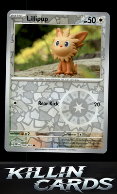 Reverse Holofoil Lillipup 170/197 Pokemon Common SV03: Obsidian Flames Card NM