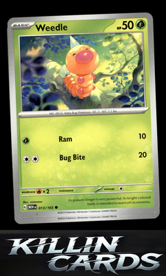 Weedle 013/165 Pokemon Common SV: Scarlet & Violet 151 Card NM