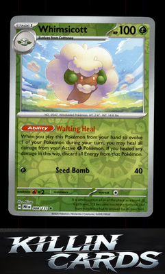 Reverse Holofoil Whimsicott 008/131 Pokemon Rare SV: Prismatic Evolutions Card N