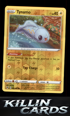 Reverse Holofoil Tynamo 057/185 Pokemon Common SWSH04: Vivid Voltage Card NM