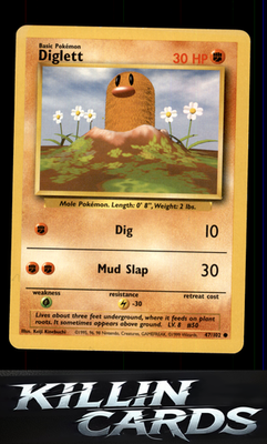 Diglett 047/102 Pokemon Common Base Set Card LP