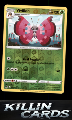 Reverse Holofoil Vivillon 013/163 Pokemon Rare SWSH05: Battle Styles Card NM