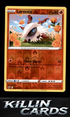 Larvesta 023/198 Pokemon Common SWSH06: Chilling Reign Card NM
