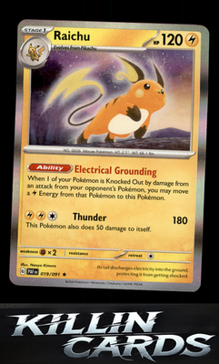 Raichu - 019/091 019/091 Pokemon Rare SV: Paldean Fates Card NM