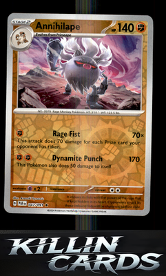 Reverse Holofoil Annihilape - 047/091 047/091 Pokemon Rare SV: Paldean Fates Car