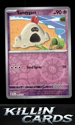 Reverse Holofoil Sandygast 090/191 Pokemon Common SV08: Surging Sparks Card NM