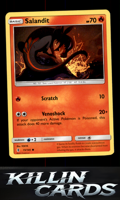 Salandit 15/145 Pokemon Common SM - Guardians Rising Card LP