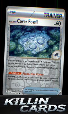 Reverse Holofoil Antique Cover Fossil 080/086 Pokemon Common SV: Black Bolt Card
