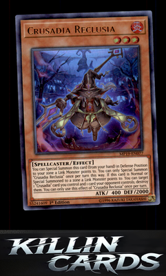 1st Edition Crusadia Reclusia MP19-EN077 YuGiOh Ultra Rare 2019 Gold Sarcophagus