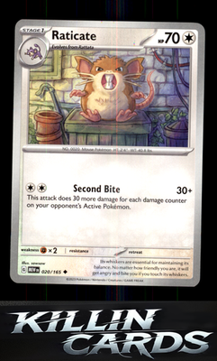 Raticate 020/165 Pokemon Uncommon SV: Scarlet & Violet 151 Card NM