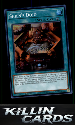 1st Edition Shien's Dojo RA04-EN088 YuGiOh Super Rare Quarter Century Stampede C