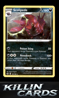 Scolipede 107/198 Pokemon Rare SWSH06: Chilling Reign Card NM