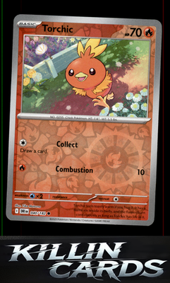 Reverse Holofoil Torchic 040/182 Pokemon Common SV10: Destined Rivals Card NM