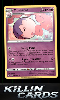 Musharna 088/202 Pokemon Rare SWSH01: Sword & Shield Base Set Card NM