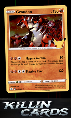 Groudon 017/025 Pokemon Holo Rare Celebrations Card NM