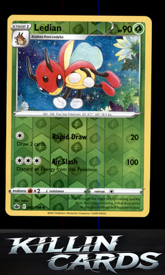 Reverse Holofoil Ledian 005/198 Pokemon Uncommon SWSH06: Chilling Reign Card NM