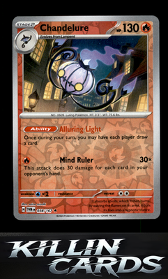 Reverse Holofoil Chandelure 038/167 Pokemon Rare SV06: Twilight Masquerade Card