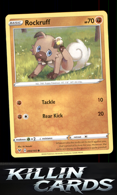 Rockruff 094/185 Pokemon Common SWSH04: Vivid Voltage Card NM
