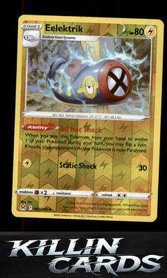 Reverse Holofoil Eelektrik 060/196 Pokemon Uncommon SWSH11: Lost Origin Card NM