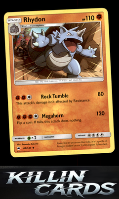 Rhydon 66/147 Pokemon Uncommon SM - Burning Shadows Card NM
