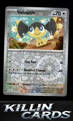 Reverse Holofoil Helioptile 154/191 Pokemon Common SV08: Surging Sparks Card NM