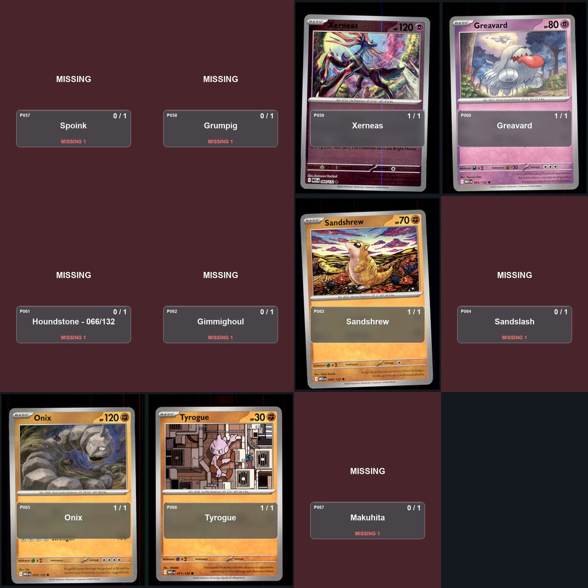 Pokemon TCG ME01: Mega Evolution C/UC/R Standard Set 76 Cards