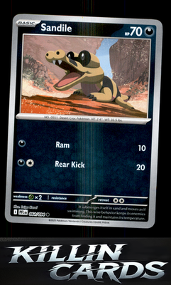 Reverse Holofoil Sandile 064/094 Pokemon Common ME02: Phantasmal Flames Card NM