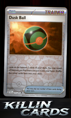 Reverse Holofoil Dusk Ball 175/191 Pokemon Uncommon SV08: Surging Sparks Card NM