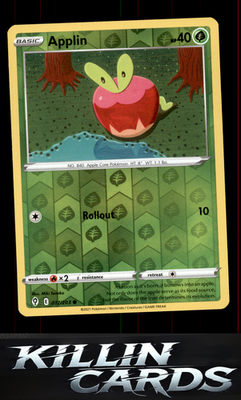 Reverse Holofoil Applin 017/203 Pokemon Common SWSH07: Evolving Skies Card NM
