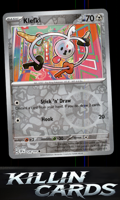 Reverse Holofoil Klefki 128/191 Pokemon Common SV08: Surging Sparks Card NM