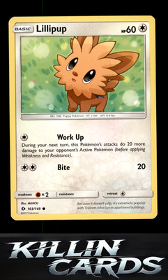 Lillipup 103/149 Pokemon Common SM Base Set Card LP