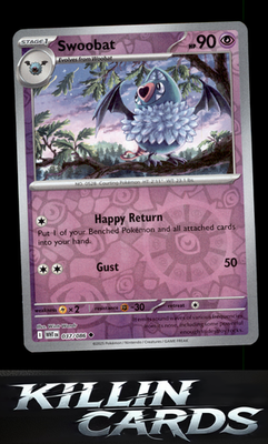 Reverse Holofoil Swoobat 037/086 Pokemon Uncommon SV: White Flare Card NM