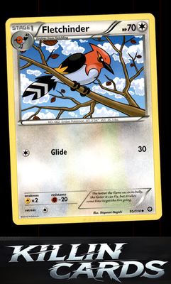 Fletchinder 95/114 Pokemon Uncommon XY - Steam Siege Card NM