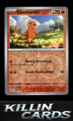 Reverse Holofoil Charmander - 007/091 007/091 Pokemon Common SV: Paldean Fates C