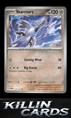 Reverse Holofoil Skarmory 119/167 Pokemon Common SV06: Twilight Masquerade Card