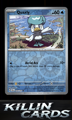 Reverse Holofoil Quaxly 050/191 Pokemon Common SV08: Surging Sparks Card NM
