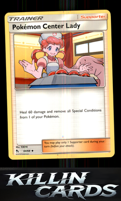 Pokemon Center Lady 64/68 Pokemon Uncommon Hidden Fates Card NM